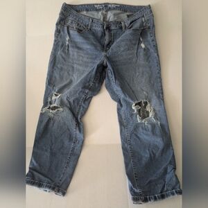 Torrid Perfect Boyfriend Ankle Vtge Stretch Jeans W/Sparkly Inserts On Legs. 20R